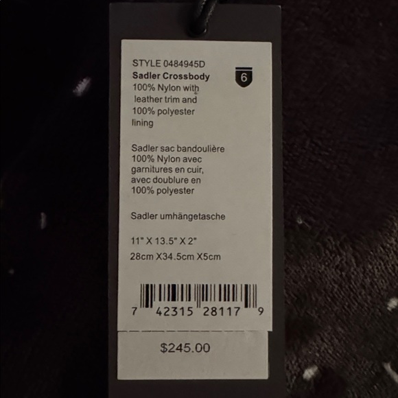 Tumi Sadler Black Crossbody Bag with Gold Accents EC - Picture 7 of 7